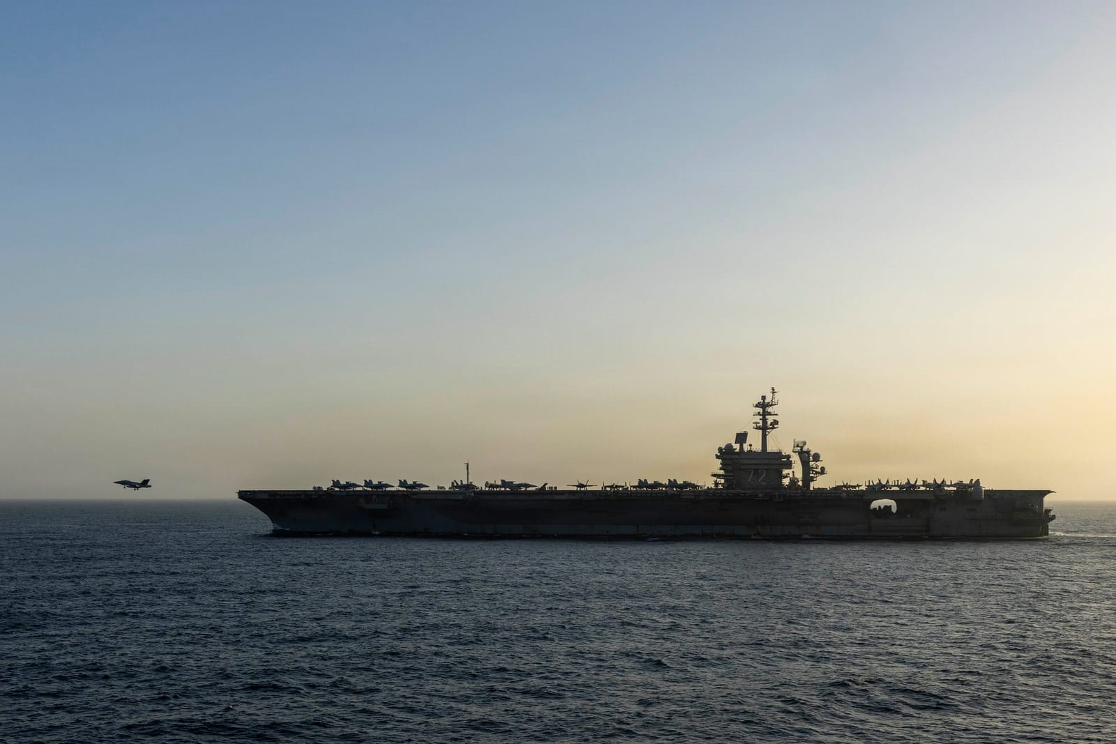 USS Abraham Lincoln (CVN 72) conducting blockade operations in the Arabian Sea, April 16, 2026.