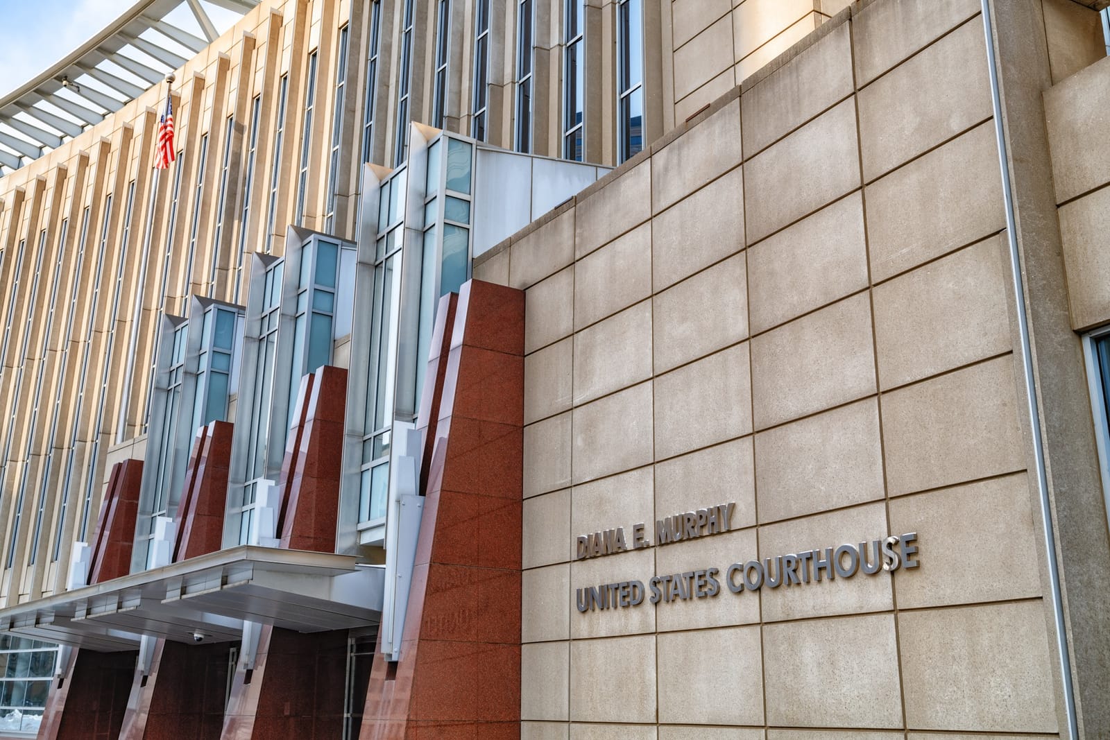 Exterior of the Diana E. Murphy United States Courthouse, home of the U.S. District Court for the District of Minnesota, Minneapolis
