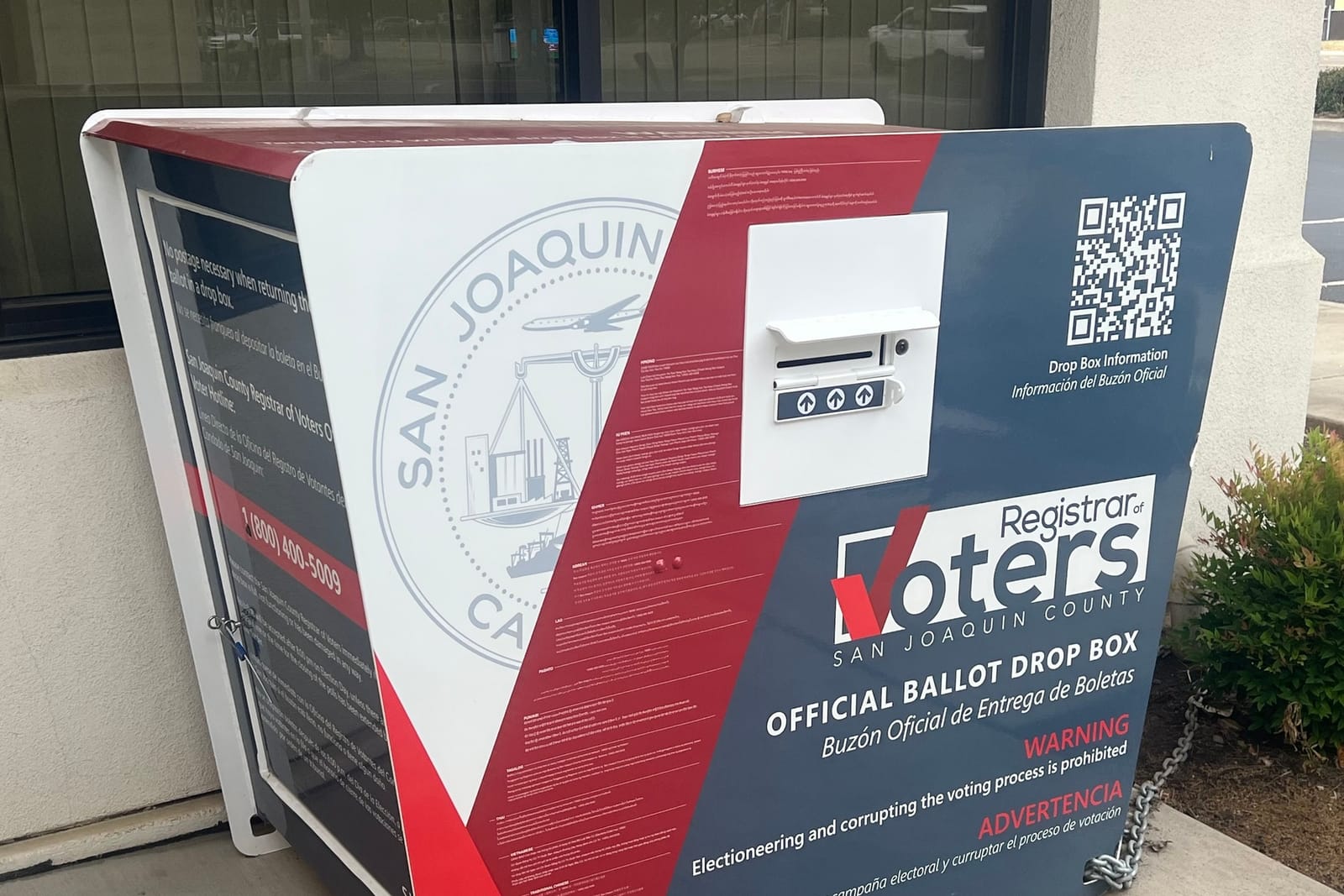 A ballot drop box in San Joaquin County, California.