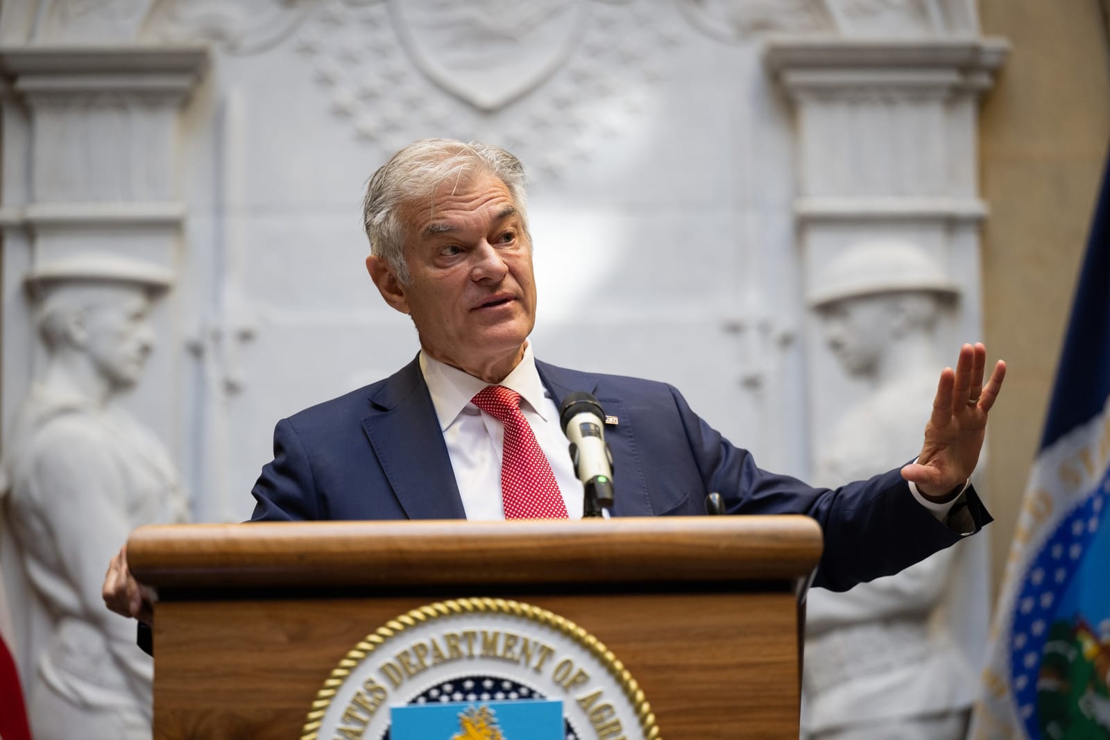 CMS Administrator Dr. Mehmet Oz delivering remarks at the 2026 Ag Day ceremony, USDA headquarters, Washington, March 24, 2026.